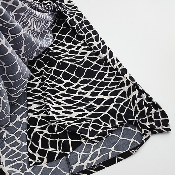 Lauren Ralph Lauren Faux Wrap Sleeveless Dress V Neckline Black White Size 8 - Picture 5 of 12